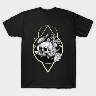 Human skull Boho T-Shirt